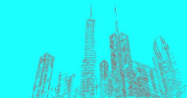 Mimari sanat konseptinde soyut çizgiler, minimum geometrik şekiller. 