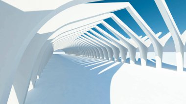 Mimari sanat konseptinde soyut çizgiler, minimum geometrik şekiller. 