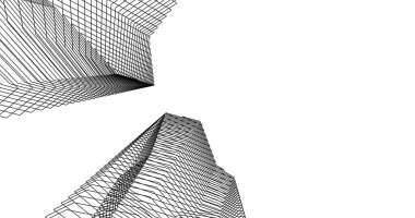 Mimari sanat konseptinde soyut çizgiler, minimum geometrik şekiller. 