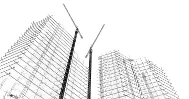 soyut mimari duvar kağıdı tasarımı, dijital konsept arkaplan