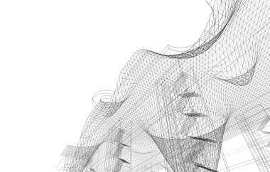 Mimari sanat konseptinde soyut çizgiler, minimum geometrik şekiller. 