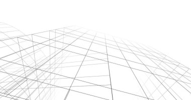 Mimari sanat konseptinde soyut çizgiler, minimum geometrik şekiller. 