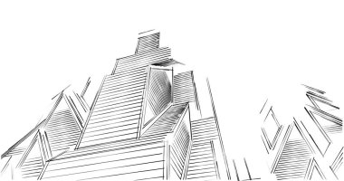 soyut mimari duvar kağıdı tasarımı, dijital konsept arkaplan