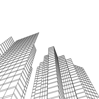 Mimari sanat konseptinde soyut çizgiler, minimum geometrik şekiller. 