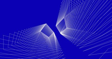 Mimari sanat konseptinde soyut çizgiler, minimum geometrik şekiller. 