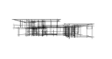 Mimari sanat konseptinde soyut çizgiler, minimum geometrik şekiller. 