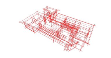 Mimari sanat konseptinde soyut çizgiler, minimum geometrik şekiller. 