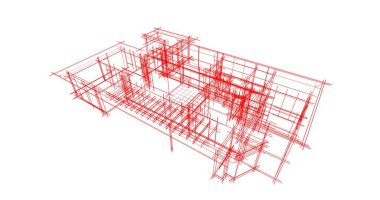 Mimari sanat konseptinde soyut çizgiler, minimum geometrik şekiller. 