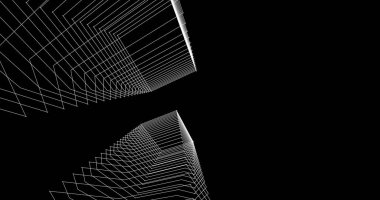 Mimari sanat konseptinde soyut çizgiler, minimum geometrik şekiller. 