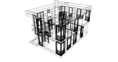 Mimari sanat konseptinde soyut çizgiler, minimum geometrik şekiller. 