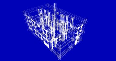 Mimari sanat konseptinde soyut çizgiler, minimum geometrik şekiller. 