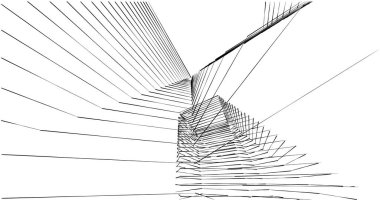 Mimari sanat konseptinde soyut çizgiler, minimum geometrik şekiller. 