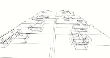 soyut mimari duvar kağıdı tasarımı, dijital konsept arkaplan