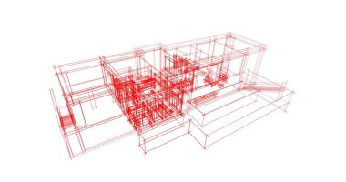 Mimari sanat konseptinde soyut çizgiler, minimum geometrik şekiller. 
