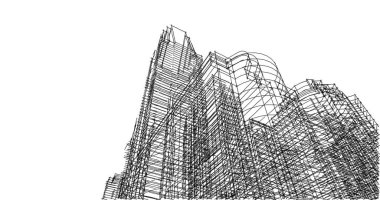 soyut mimari duvar kağıdı tasarımı, dijital konsept arkaplan