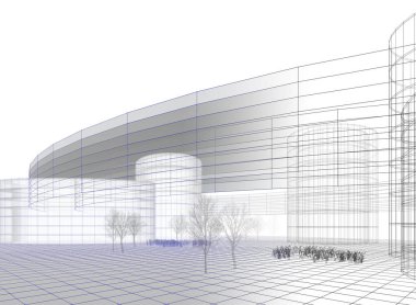 soyut mimari duvar kağıdı tasarımı, dijital konsept arkaplan