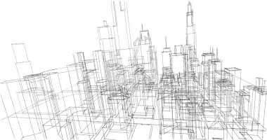 soyut mimari duvar kağıdı tasarımı, dijital konsept arkaplan