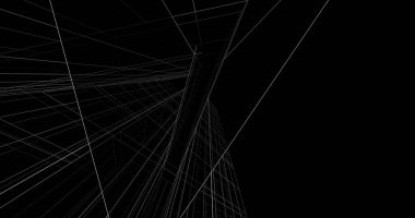 Mimari sanat konseptinde soyut çizgiler, minimum geometrik şekiller. 