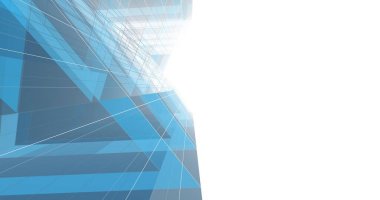 Arkaplanda mimari bina 3d illüstrasyon