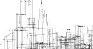 soyut mimari duvar kağıdı tasarımı, dijital konsept arkaplan