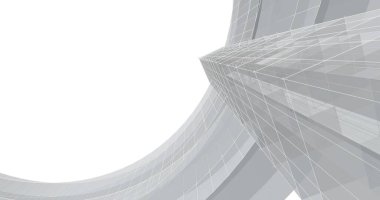 Mimari sanat konseptinde soyut çizgiler, minimum geometrik şekiller. 