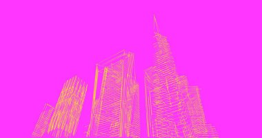 Mimari sanat konseptinde soyut çizgiler, minimum geometrik şekiller. 