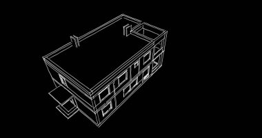 Mimari sanat konseptinde soyut çizgiler, minimum geometrik şekiller. 