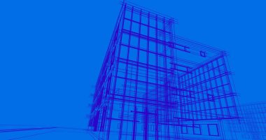 Mimari sanat konseptinde soyut çizgiler, minimum geometrik şekiller. 