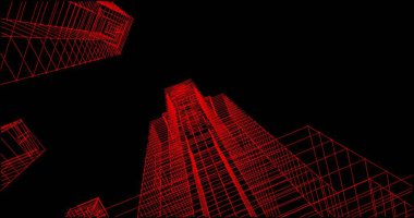 Mimari sanat konseptinde soyut çizgiler, minimum geometrik şekiller. 