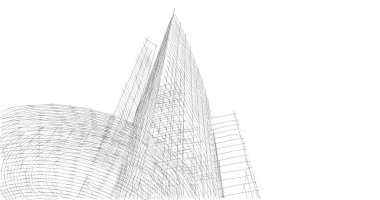 Mimari sanat konseptinde soyut çizgiler, minimum geometrik şekiller. 