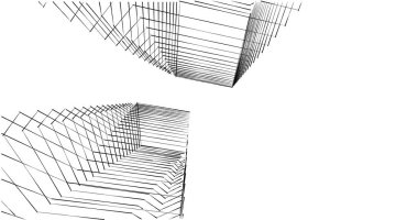 Mimari sanat konseptinde soyut çizgiler, minimum geometrik şekiller. 
