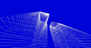 Mimari sanat konseptinde soyut çizgiler, minimum geometrik şekiller. 