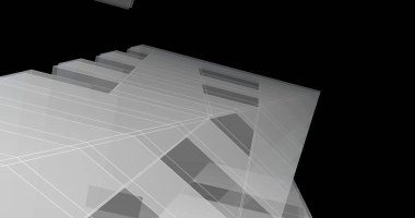 Mimari sanat konseptinde soyut çizgiler, minimum geometrik şekiller. 