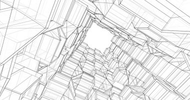 soyut mimari duvar kağıdı tasarımı, dijital konsept arkaplan