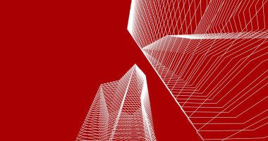 Mimari sanat konseptinde soyut çizgiler, minimum geometrik şekiller. 