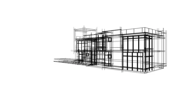 Arquitetura Edifício Ilustração Fundo — Fotografia de Stock