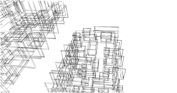 建筑墙纸设计 数字概念背景 — 图库照片