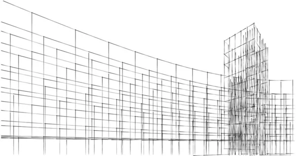 Architektura Budynek Ilustracja Tle — Zdjęcie stockowe