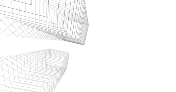 Lignes Dessin Abstraites Dans Concept Art Architectural Formes Géométriques Minimales — Photo