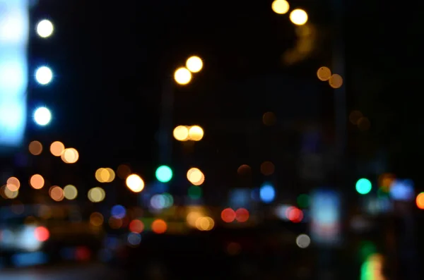 Luces Abstractas Borrosas Fondo Ciudad Noche — Foto de Stock