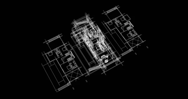 建筑墙纸设计 数字概念背景 — 图库照片