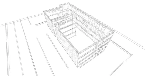 Disegno Astratto Carta Parati Architettonica Sfondo Concetto Digitale — Foto Stock