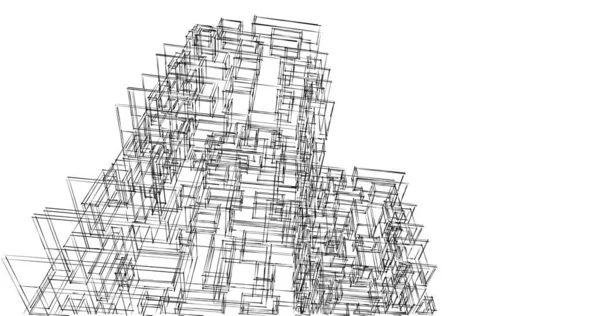 建筑墙纸设计 数字概念背景 — 图库照片