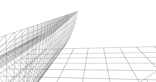 Abstrakte Zeichnungslinien Architektonischen Kunstkonzept Minimale Geometrische Formen — Stockfoto