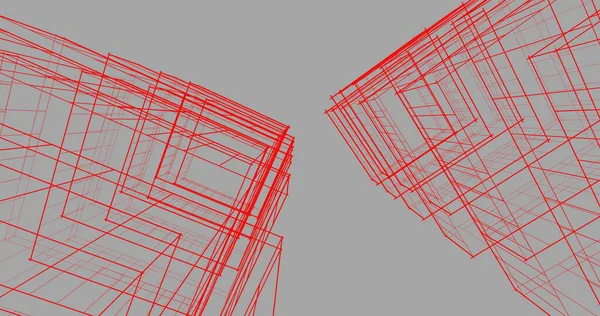 建筑墙纸设计 数字概念背景 — 图库照片