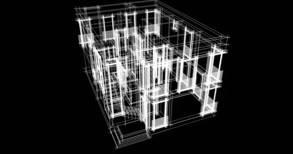 建築芸術の概念における抽象的な線や最小限の幾何学的形状 — ストック写真