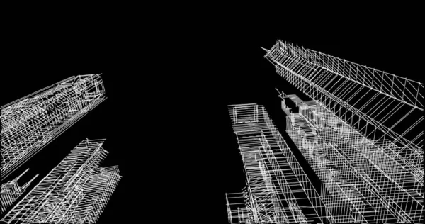 Mimari sanat konseptinde soyut çizgiler, minimum geometrik şekiller. 