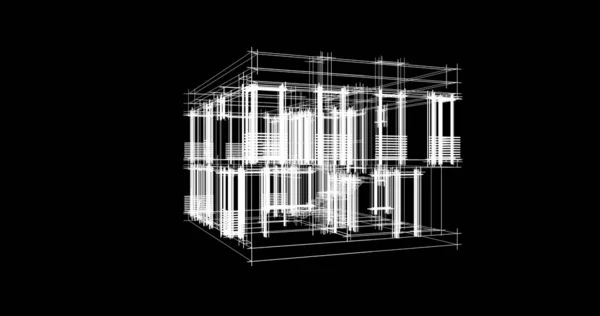 Linhas Abstratas Desenho Conceito Arte Arquitetônica Formas Geométricas Mínimas — Fotografia de Stock