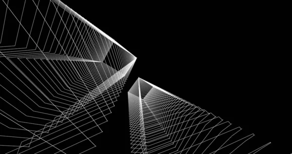 Mimari sanat konseptinde soyut çizgiler, minimum geometrik şekiller. 