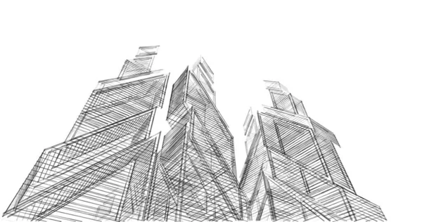 Mimari sanat konseptinde soyut çizgiler, minimum geometrik şekiller. 